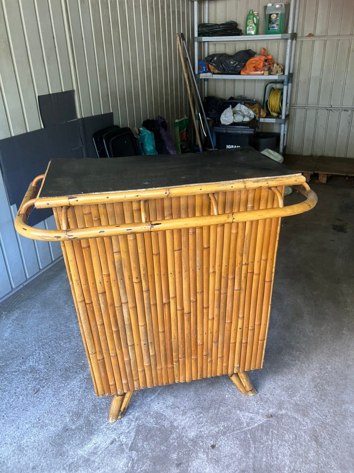 Bar in rotan hout en bamboe, Huis en Inrichting, Ophalen, Gebruikt