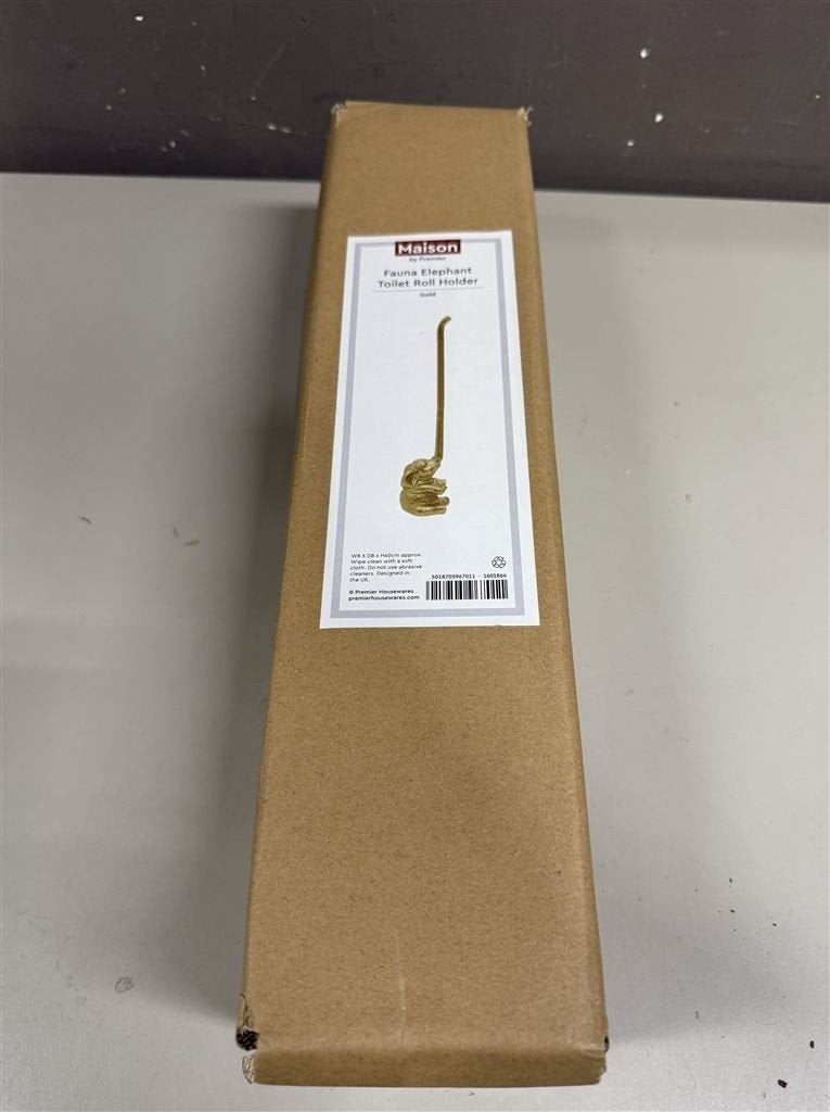 Metalen gegoten dieren toiletrolhouder olifant goud, Ophalen of Verzenden, Nieuw, Goud