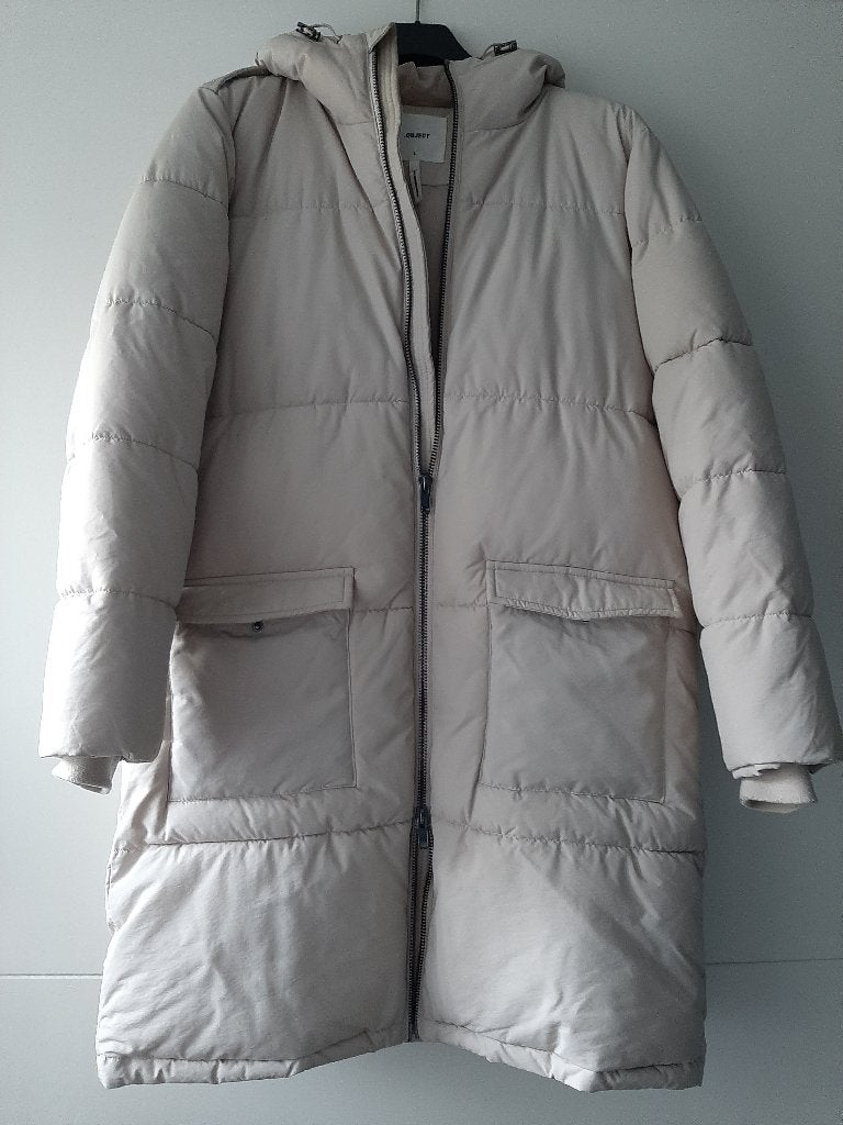 Heerlijk warme winterjas Object beige - maat Large, Kleding | Dames, Ophalen, Beige, Zo goed als nieuw, Object