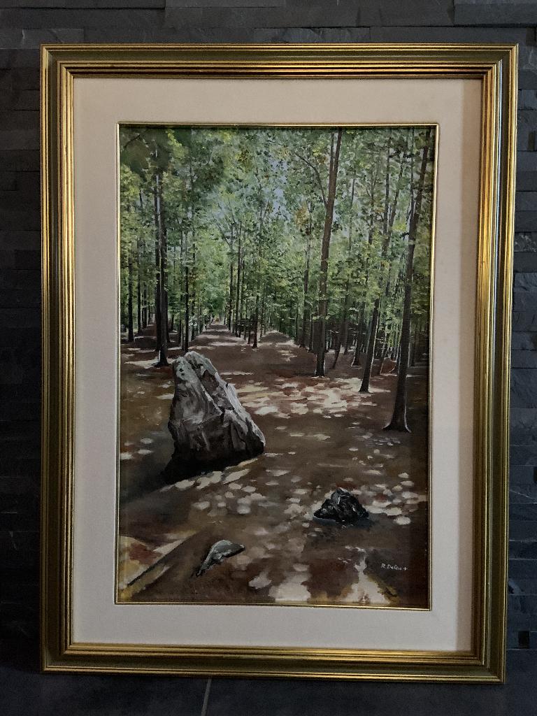 Tableau “Le Caillou – Anseremme / Dinant 1993  R. Delieu –, Enlèvement