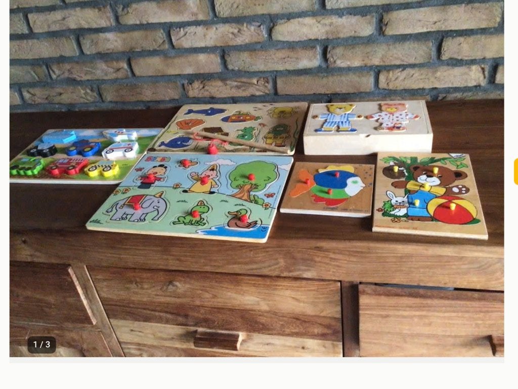 Houten puzzels en kinderboekjes, Kinderen en Baby's, Ophalen of Verzenden, Zo goed als nieuw, Van hout