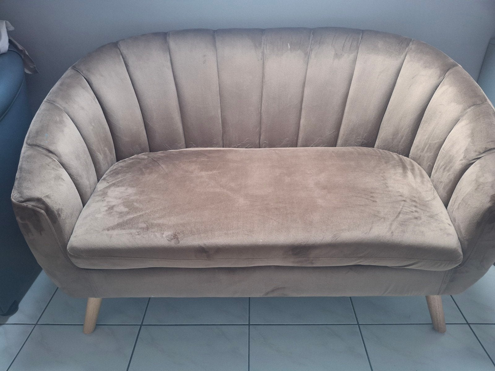 Design zeteltje taupe kleur lengte 120 cm , 75 cm hoog, Ophalen, Minder dan 75 cm, Vintige, Zo goed als nieuw
