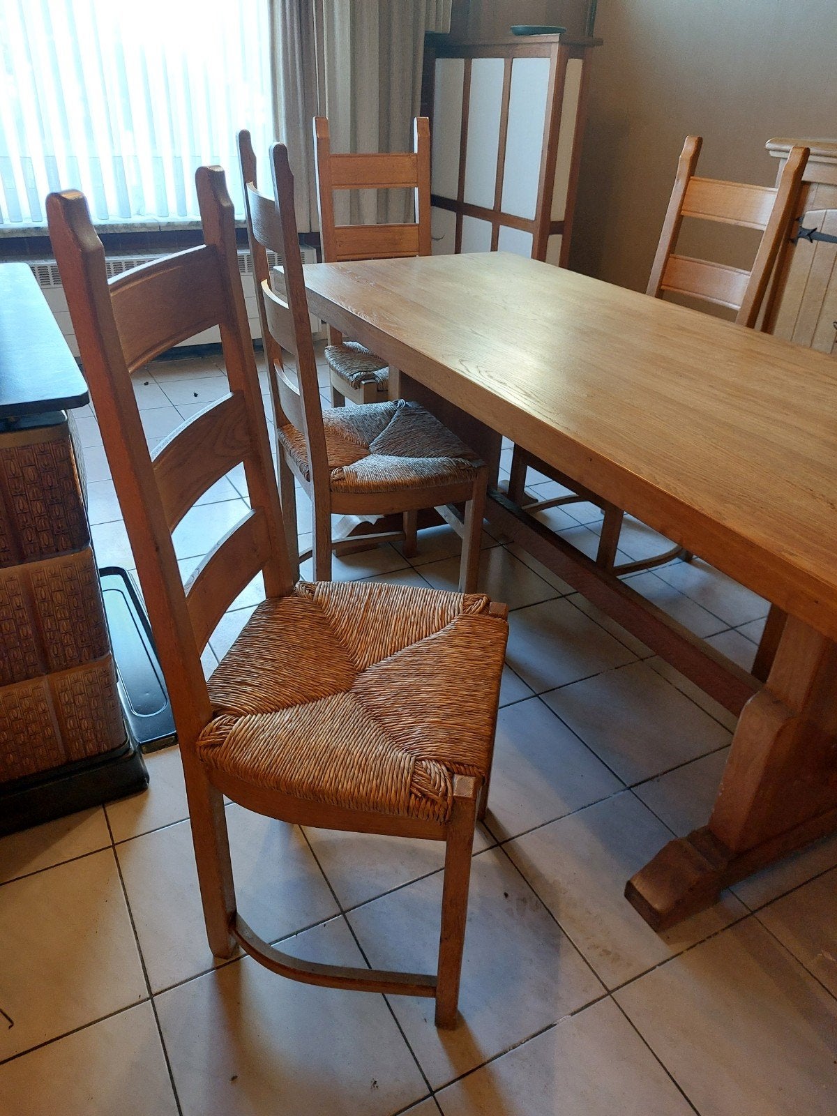 6 eikenhouten stoelen, Enlèvement, Bois