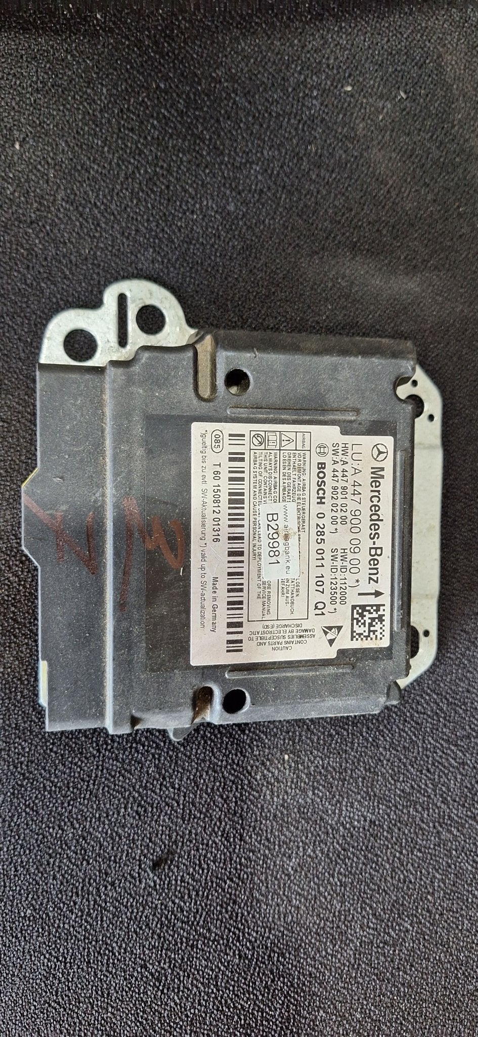 Originele Airbag Stuurmodule Computer Mercedes Vito V-Klasse, Auto-onderdelen, Dashboard en Schakelaars, Gebruikt, -, Ophalen of Verzenden