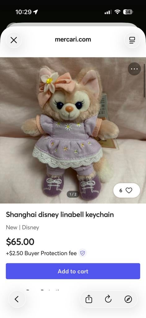 Shanghai disney linabell keychain, Ophalen of Verzenden, Zo goed als nieuw