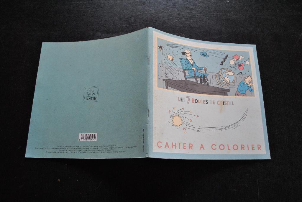 Cahier à colorier Les 7 boules de cristal 1998 Tintin Hergé, Enlèvement ou Envoi, Utilisé