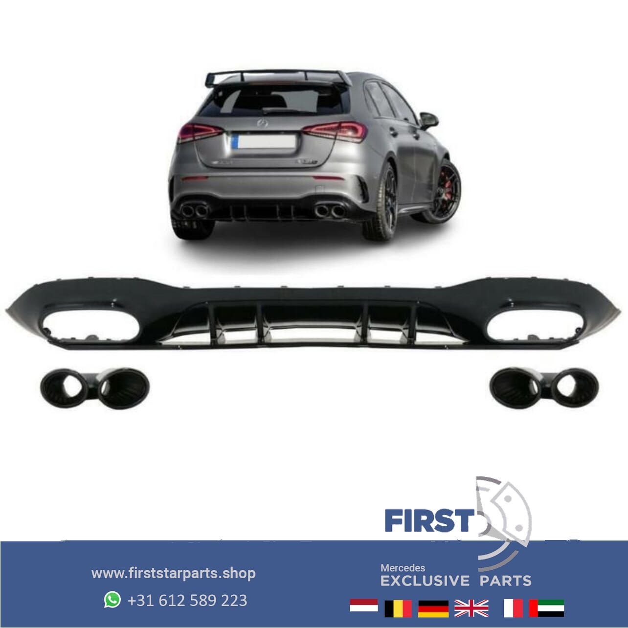W177 A45 S AMG DIFFUSER + UITLAAT SIERSTUKKEN AERO PAKKET Me, Gebruikt, -, Ophalen of Verzenden, -