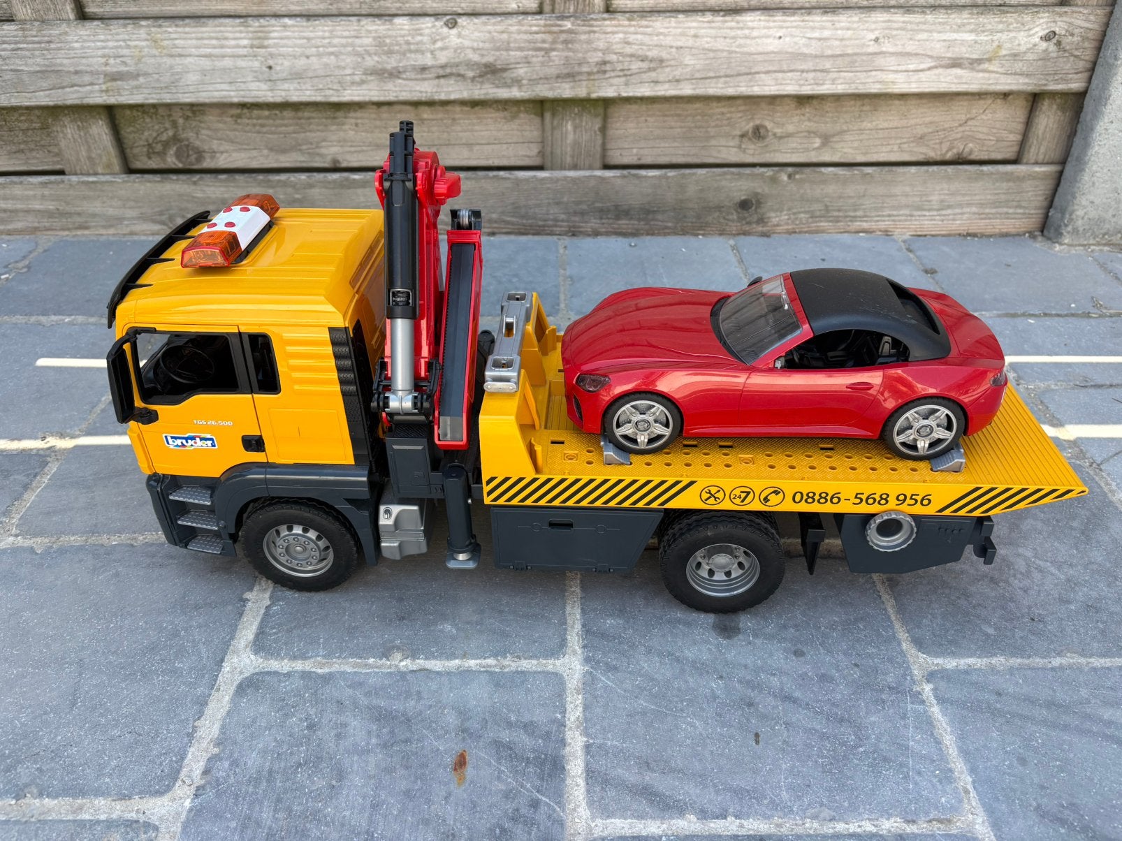 Bruder takelwagen, Ophalen, Gebruikt