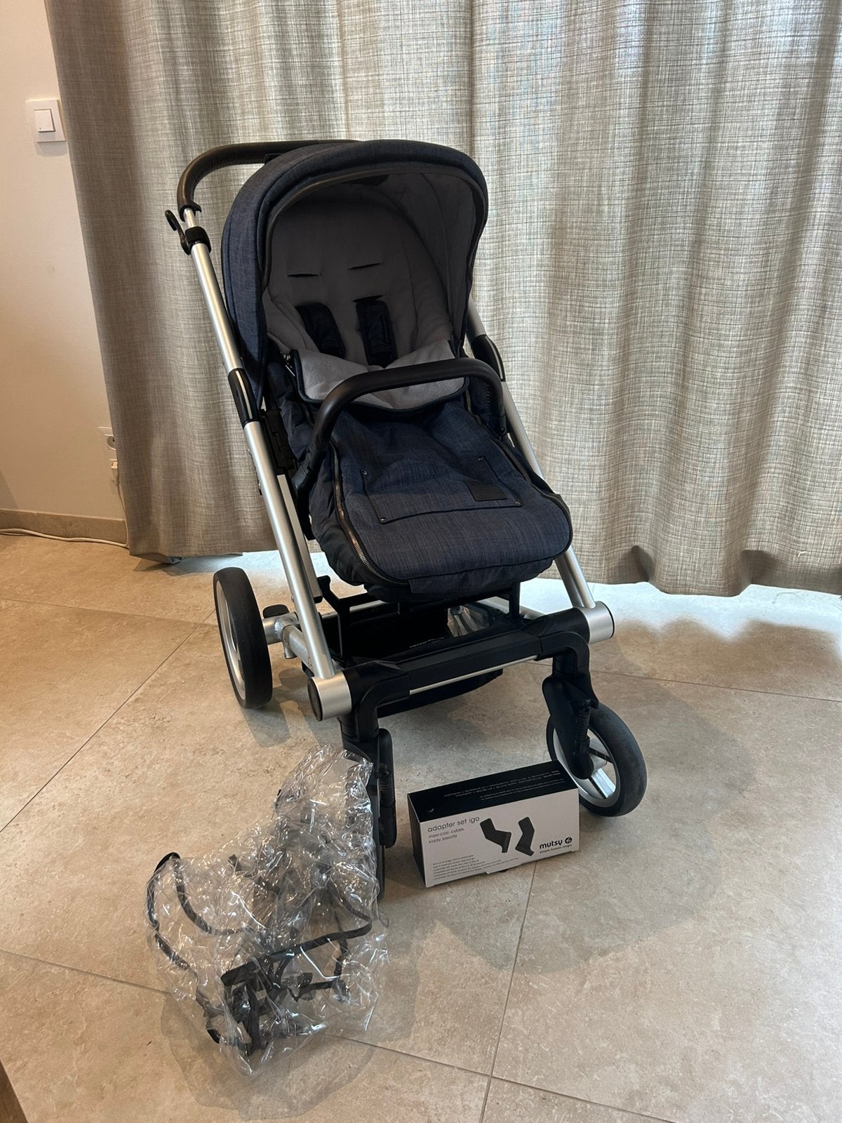 Poussette Mutsy i2 / iGo - Bleu jean - Avec accessoires, Enlèvement, Comme neuf, Poussette combi, Mutsy