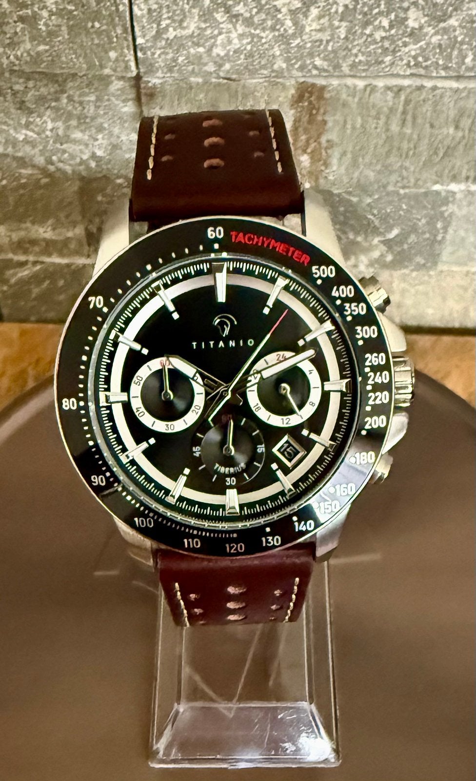 TITANIO TIBERIUS CHRONO TWV499€! 💯%NIEUW, ORIGINEEL!, Handtassen en Accessoires, Sporthorloges, Nieuw, Ophalen of Verzenden