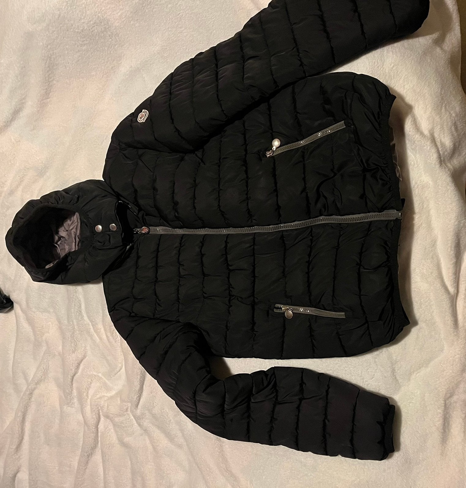 Moncler winterjas met kap LARGE, Kleding | Heren, Ophalen, Gedragen, Maat 52/54 (L), Zwart