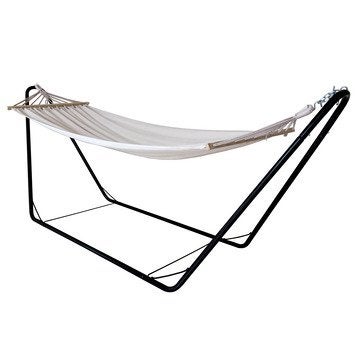 Hangmat met standaard (beige), Jardin & Terrasse, Hamacs, Neuf, Une personne, Avec support, Enlèvement