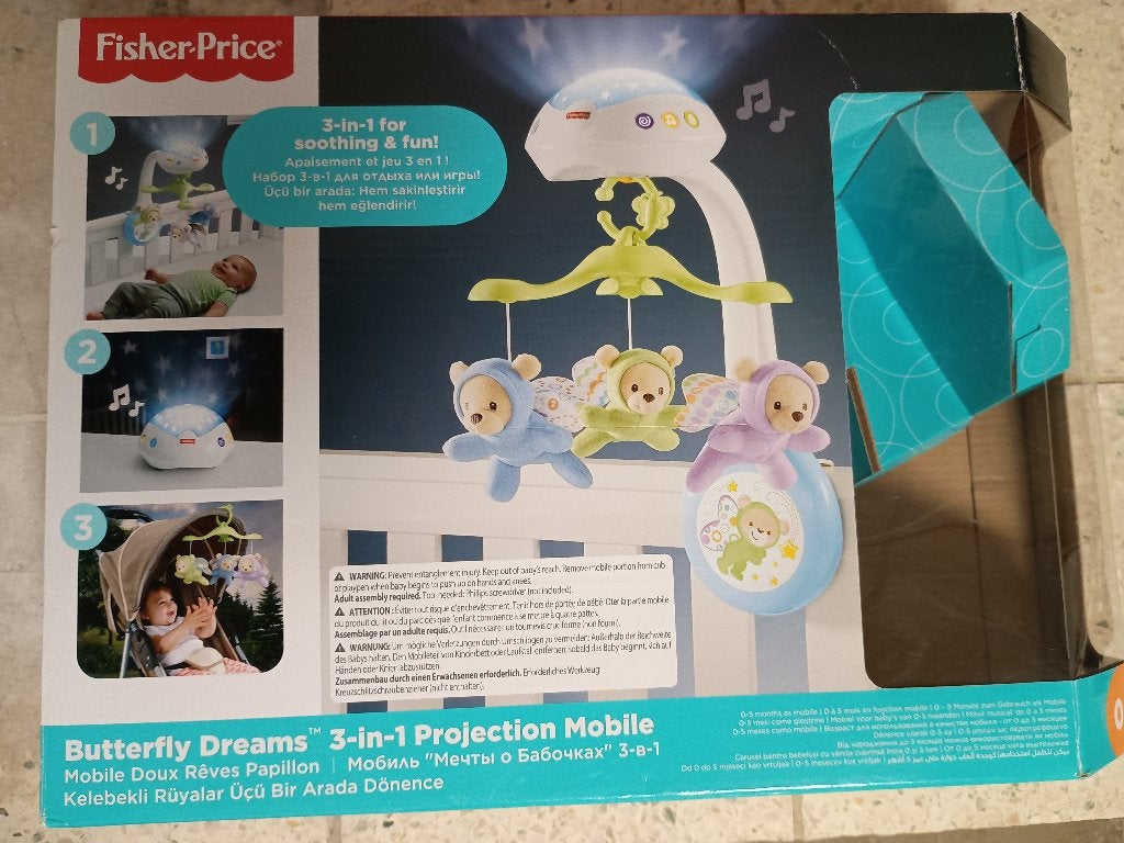 Fisher-Price - Zachte mobiel met vlinder - 5 euros, Enlèvement, Comme neuf