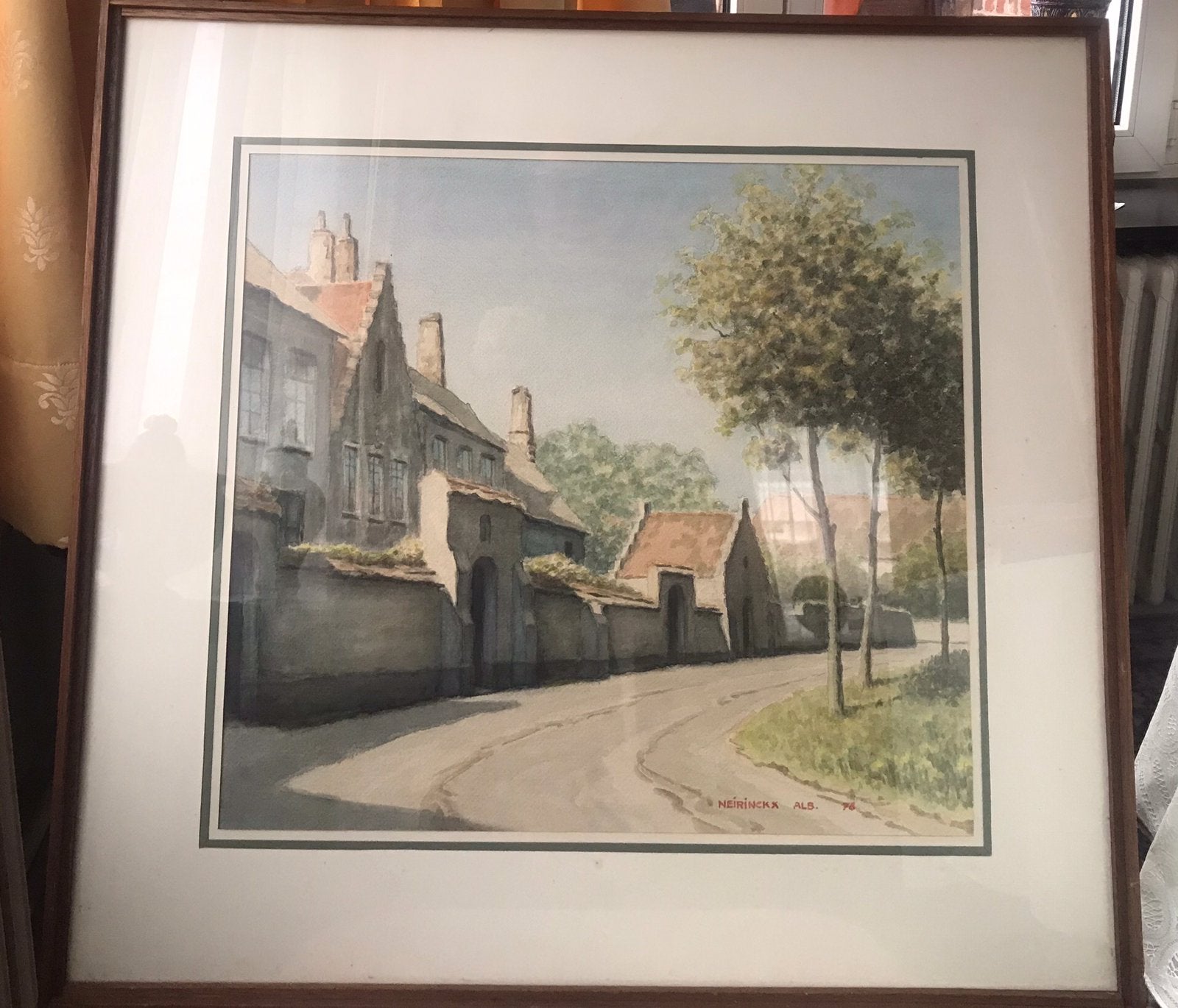 Aquarel van Albert Neirinck, Begijnhof Brugge, Antiek en Kunst, Ophalen, Aquarel