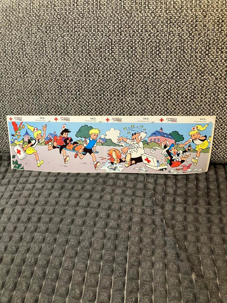 Vintage stickers jommeke volledif vel rode kruis jef nys, Ophalen of Verzenden, Nieuw