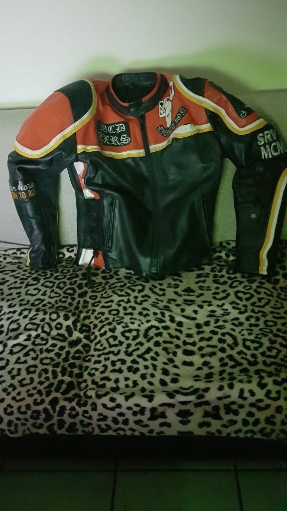 Motor vest zwart geel rood medium, Harley-Davidson, Heren, Tweedehands, Ophalen