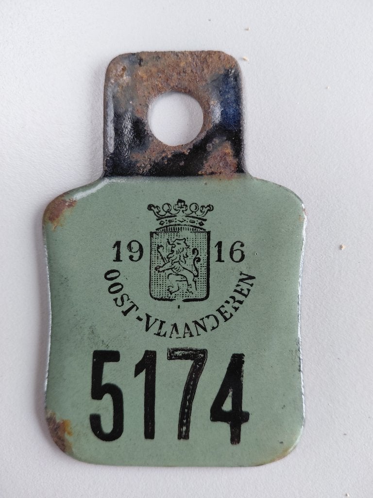 antieke fietsplaat 1916, Antiquités & Art, Antiquités | Email, Enlèvement