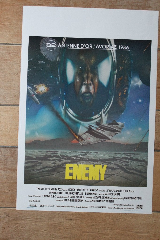filmaffiche Dennis Quaid Enemy Mine 1985 filmposter, Rechthoekig Staand, Ophalen of Verzenden, Zo goed als nieuw, A1 t/m A3