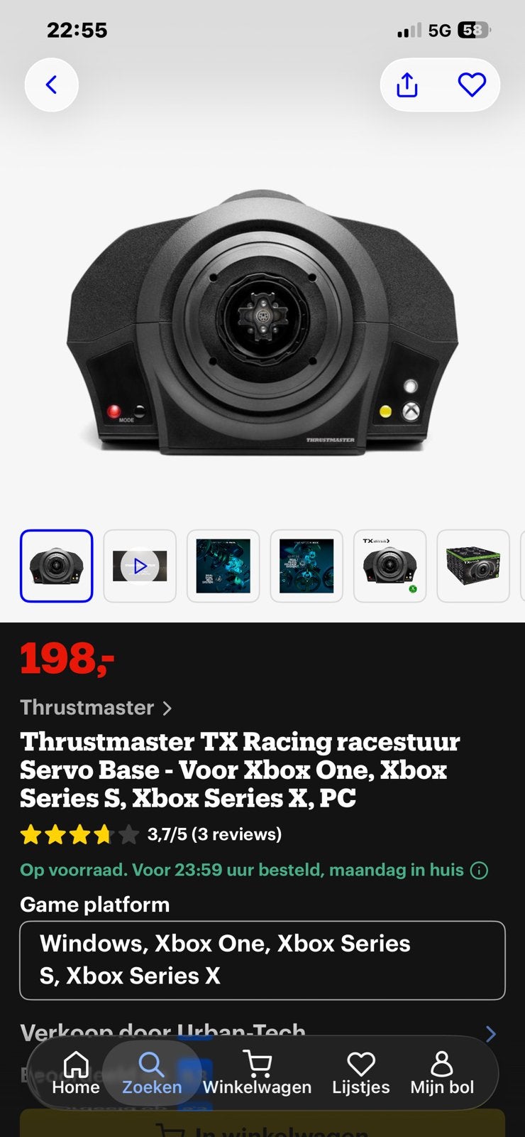 Thrustmaster tx wheelbase met stuur, Games en Spelcomputers, Ophalen, Zo goed als nieuw