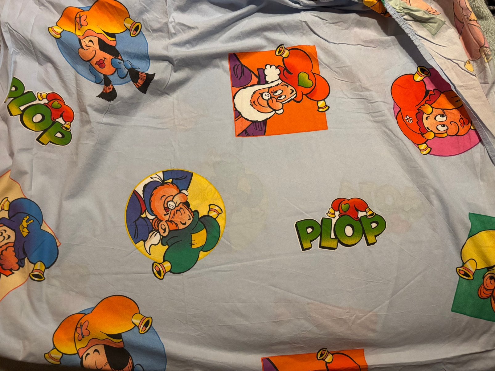 Hoeslaken Kabouter Plop en vriendjes 1 persoons!, Kinderen en Baby's, Gebruikt, Overige merken, Hoeslaken of Sloop, Ophalen of Verzenden