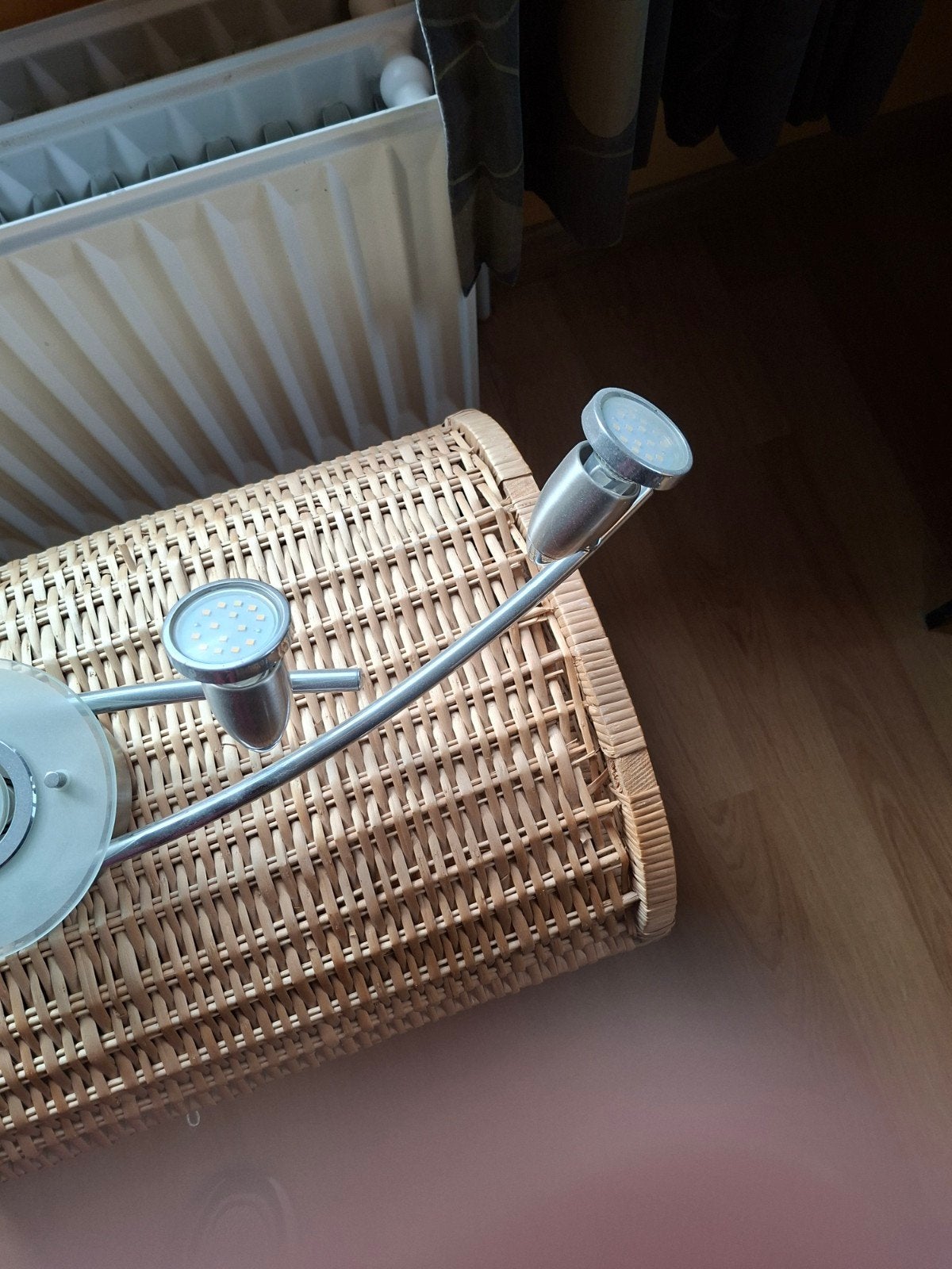 Luster met spotjes. Zilverkleurig., Huis en Inrichting, Ophalen, Gebruikt, Modern, Grijs