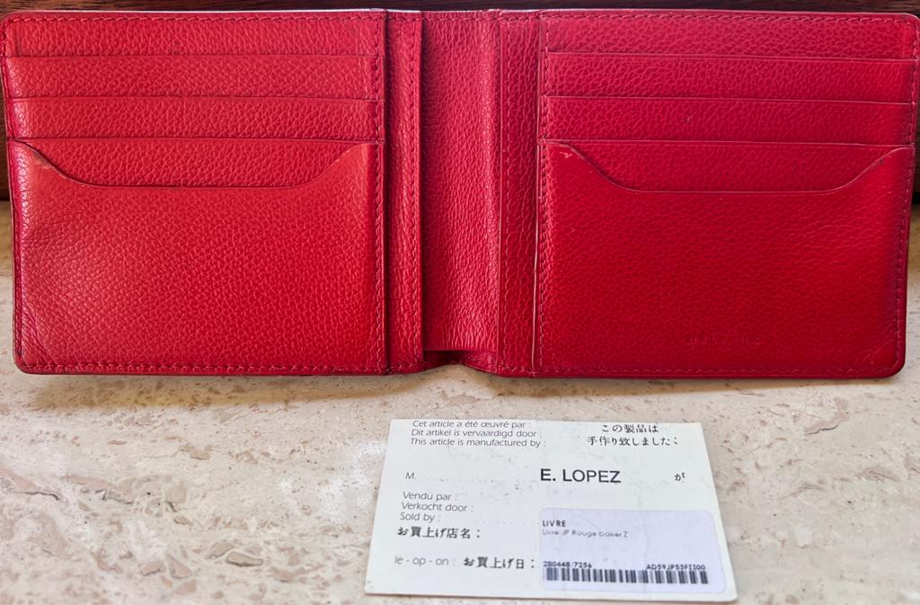 DELVAUX RODE PORTEMONNEE VAN ROSSO LEER - TBE, Ophalen of Verzenden, Zo goed als nieuw, Rood, Leer