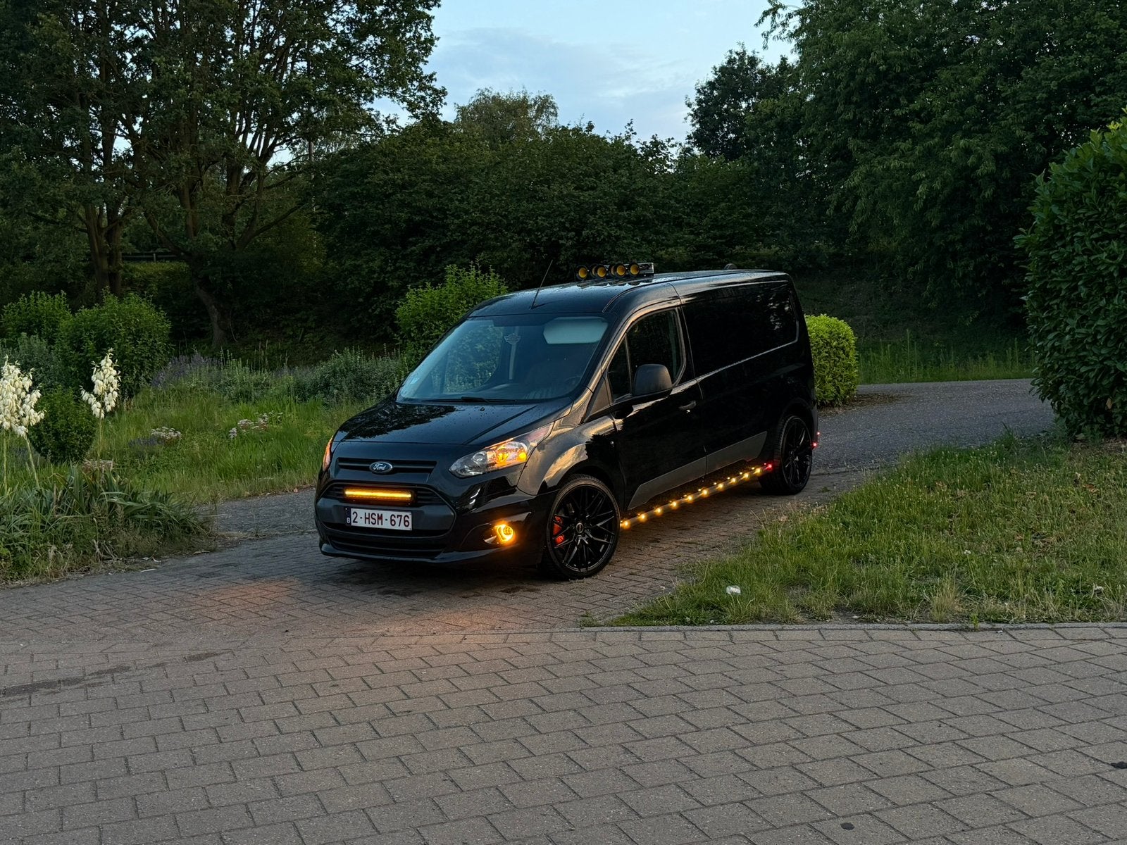 Ford transit connect 2017 L2 LWB 1.5 diesel automaat, Stof, Euro 6, Zwart, Start-stop-systeem