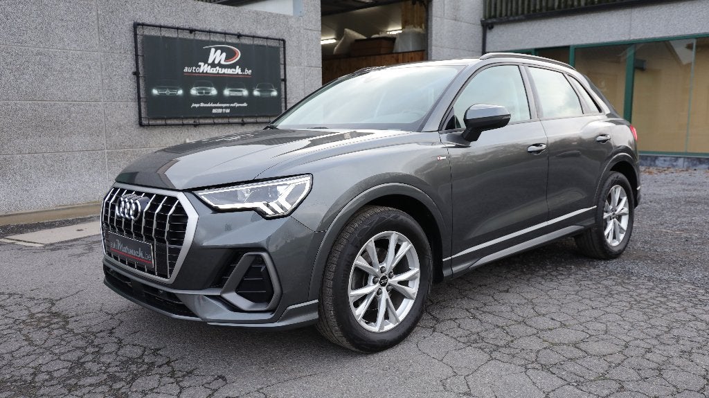 Audi Q3 2.0 TDI 2021 Stronic-GPS-S line-CuirCruise-Toit pano, Cuir, Argent ou Gris, Achat, Entreprise