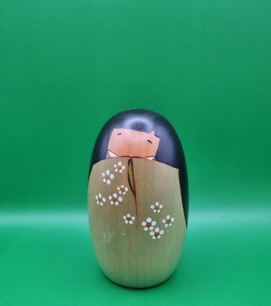 Magnifique Kokeshi Haru no kagayaki d'Usaburo, Antiquités & Art, Enlèvement ou Envoi, Fait main, Japon, Bois