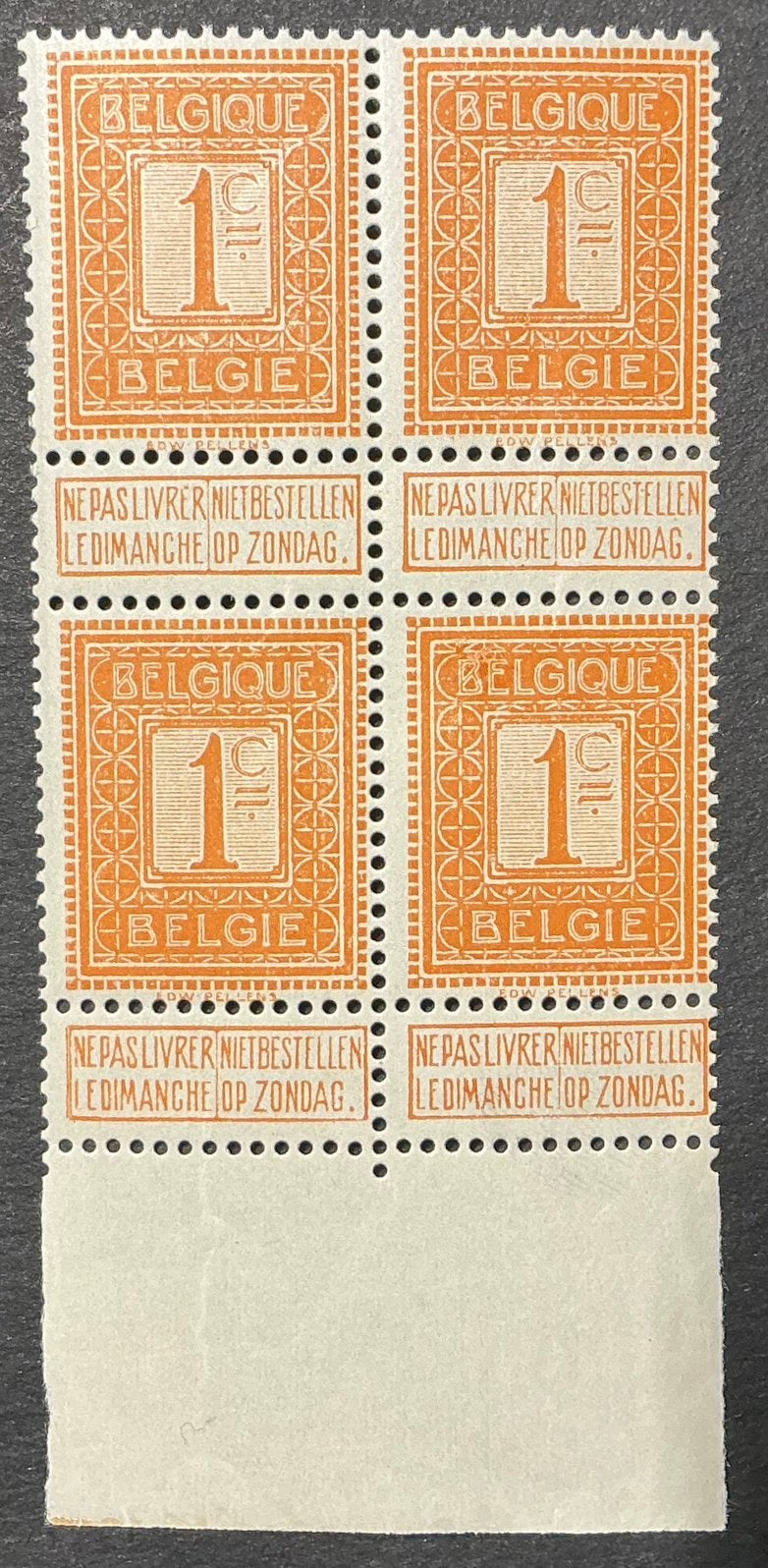 LOT 918.COB: 108. CHIFFRE. Bloc MNH.***., Timbres & Monnaies, Timbres | Europe | Belgique, Neuf, Enlèvement ou Envoi, Non oblitéré