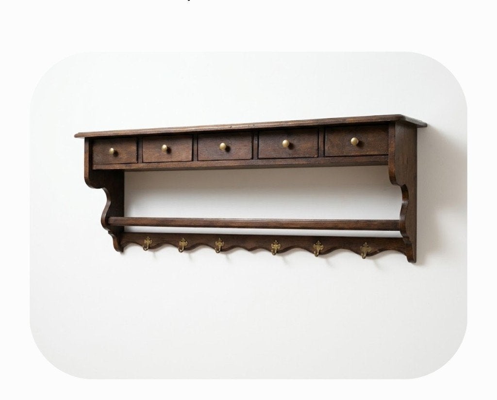 Étagère murale en chêne massif, Maison & Meubles, Accessoires pour la Maison | Étagères, Enlèvement, Utilisé, Étagère, Bois