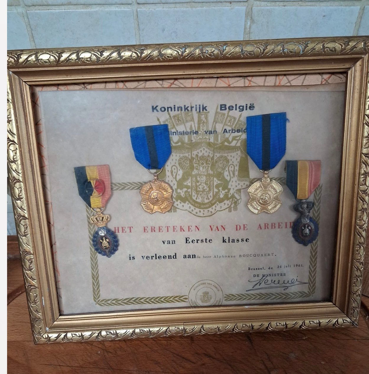 Medaille met kader, Ophalen of Verzenden
