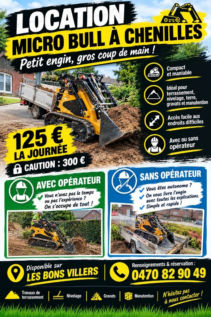 Micro bull à chenille, Enlèvement, Comme neuf, Électrique