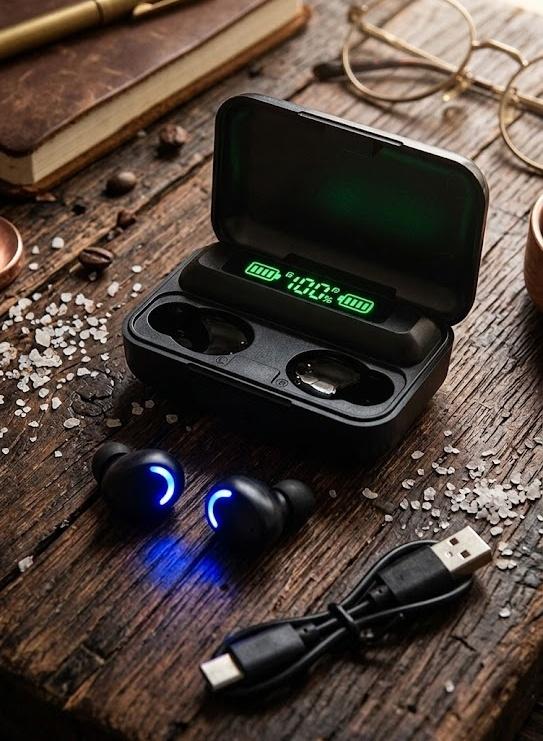 Oordopjes TWS met LED Display & Powerbank Functie - NIEUW, Zwart, Overige merken, Bluetooth, Nieuw