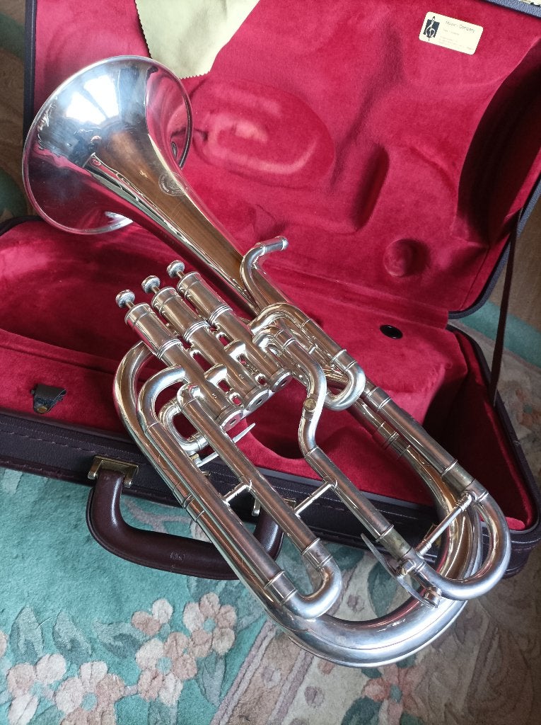 ALTO mib-Tenorhorn Eb Besson Sovereign ZILVER., Ophalen, Zo goed als nieuw, Koperblazer