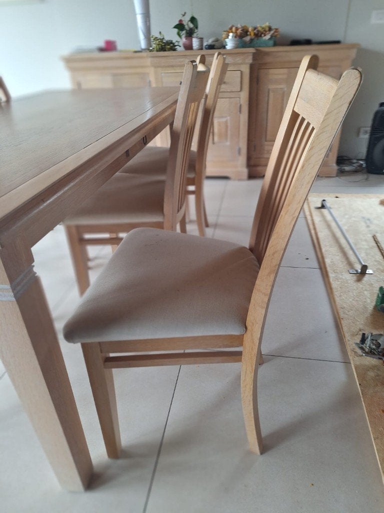 Landelijke tafel met stoelen, Ophalen, Gebruikt, Eikenhout, 50 tot 100 cm