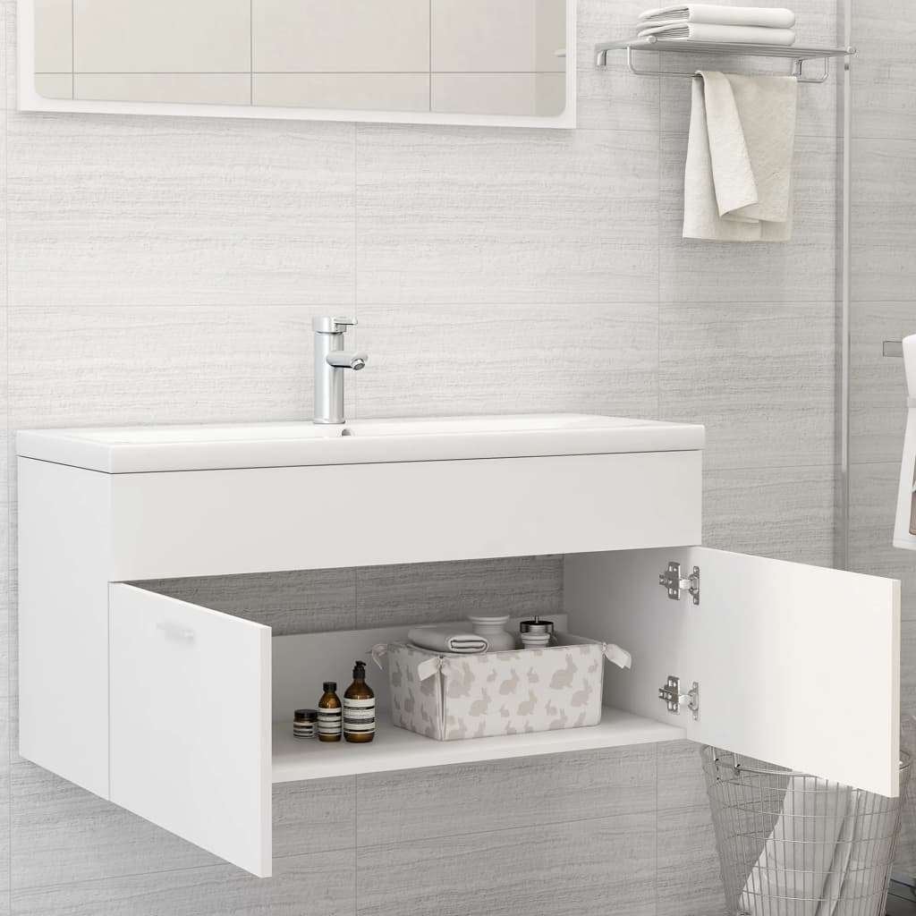 Wastafelkast 100x38,5x46 cm bewerkt hout wit (enkel kast), Ophalen, Nieuw, 50 tot 100 cm, Minder dan 100 cm