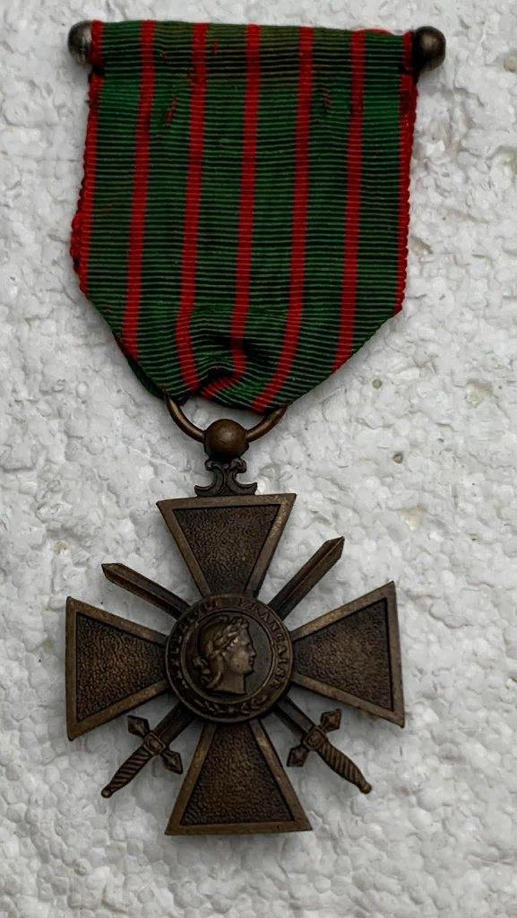 Medaille, Franse Croix de Guerre, 1914-16 Versie WOI, Collections, Enlèvement ou Envoi, Armée de terre, Ruban, Médaille ou Ailes