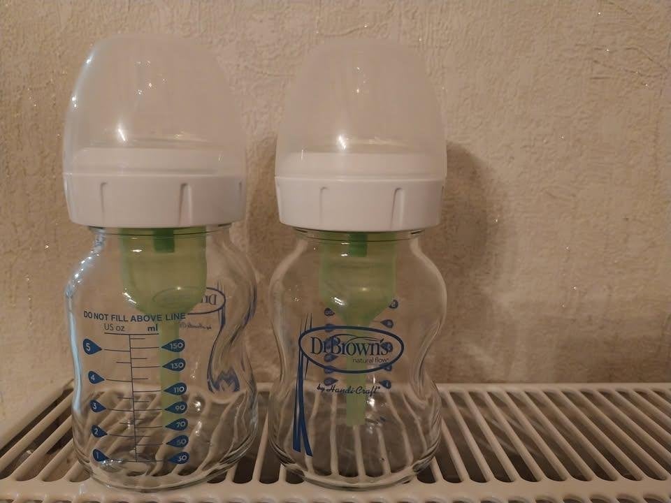 Dr. Brown's glazen zuigflessen 150ml, Kinderen en Baby's, Ophalen, Zo goed als nieuw, Babyfles, Dr. Brown's