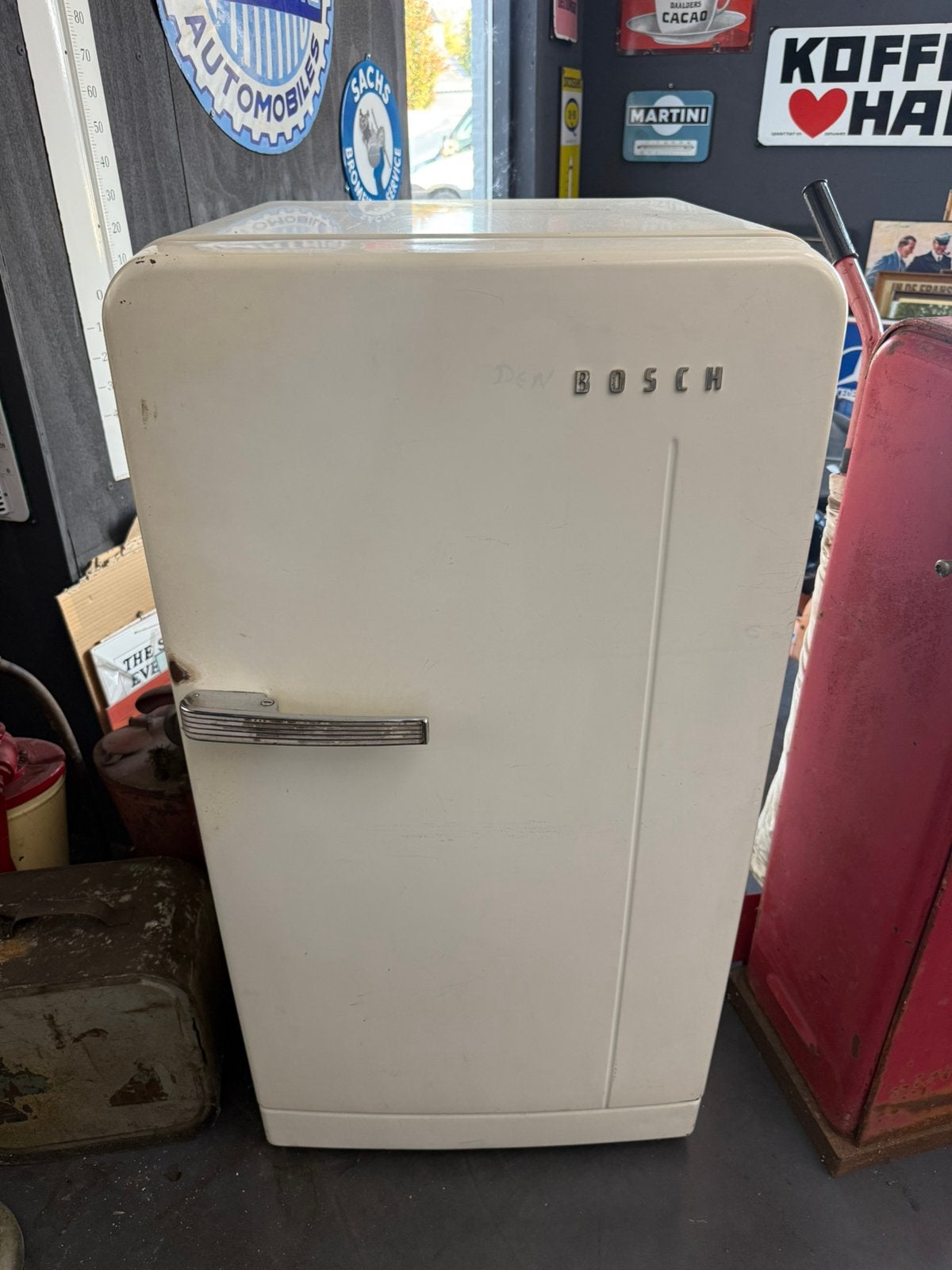Mooie retro Bosch koelkast met vriesvak, Elektronische apparatuur, Ophalen, Gebruikt, 120 tot 140 cm, 60 cm of meer