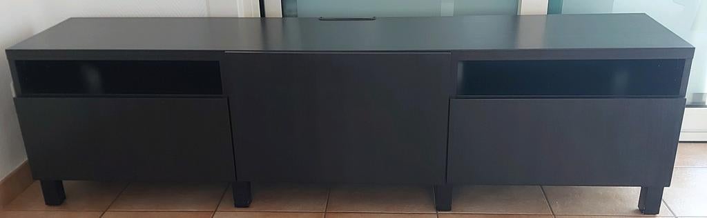 Ikea basta tv meubel zwart lades en deur, Huis en Inrichting, Kasten |Televisiemeubels, Ophalen