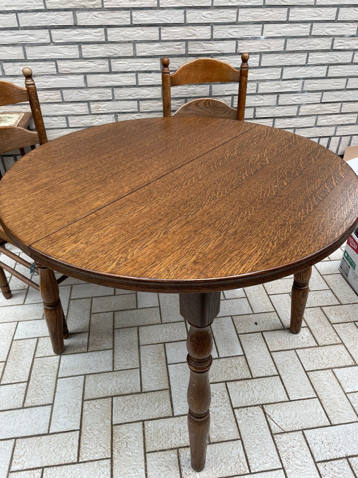 Ronde houten tafel, Huis en Inrichting, Tafels | Eettafels, Ophalen, Rond, 50 tot 100 cm, Zo goed als nieuw