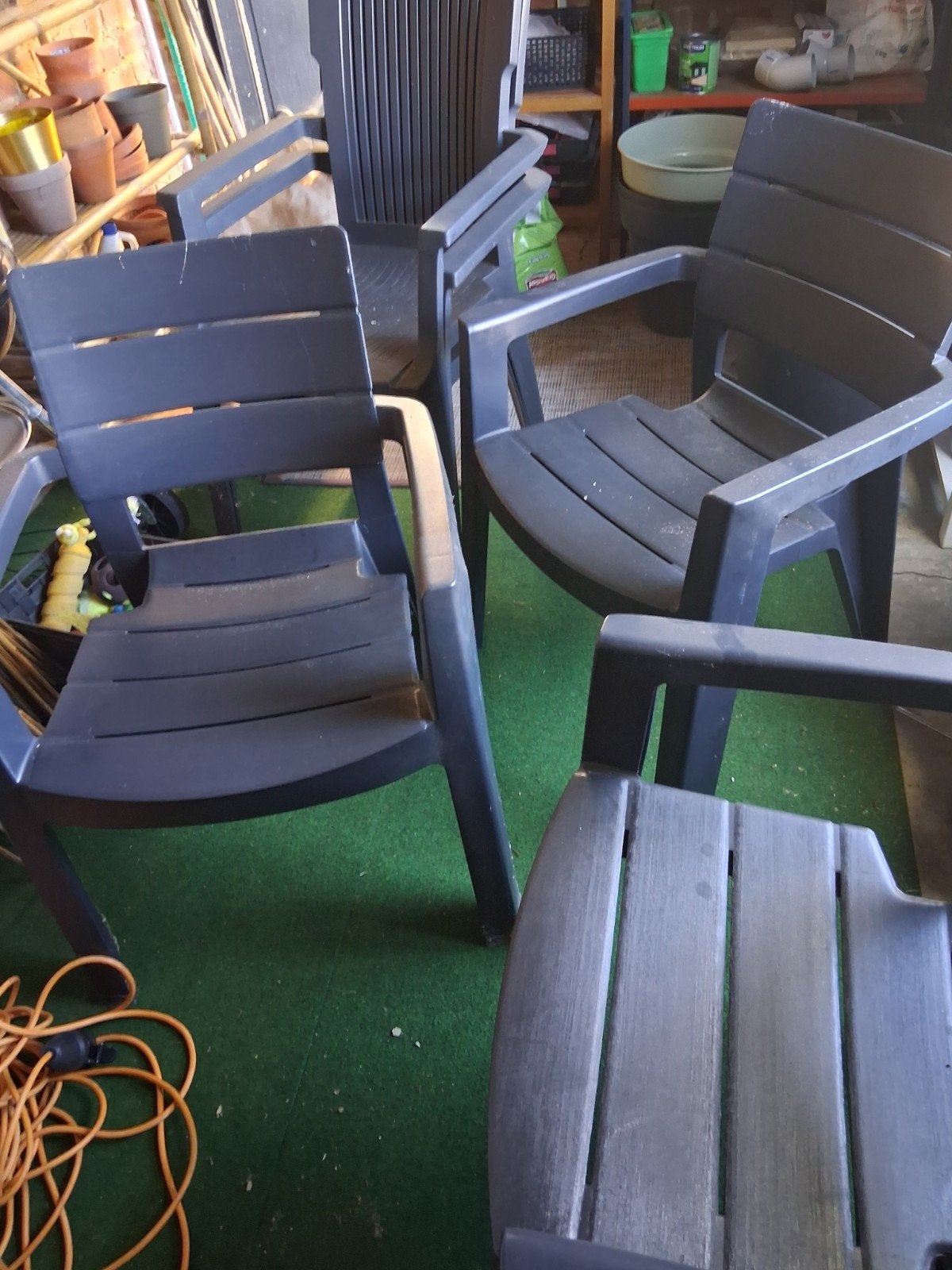 tuinstoelen, Tuin en Terras, Ophalen, Zo goed als nieuw, Kunststof, Stapelbaar