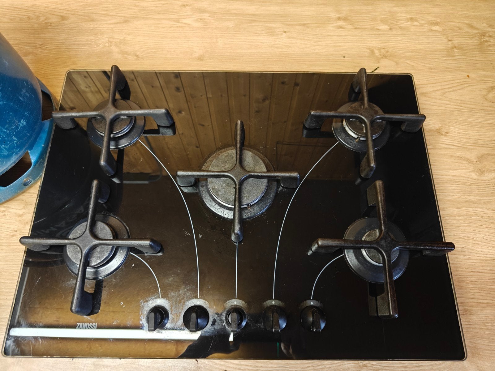 Kookplaat op gas Zanussi + fles + ontspanner, Elektronische apparatuur, Ophalen, Gebruikt, Inbouw, Gas