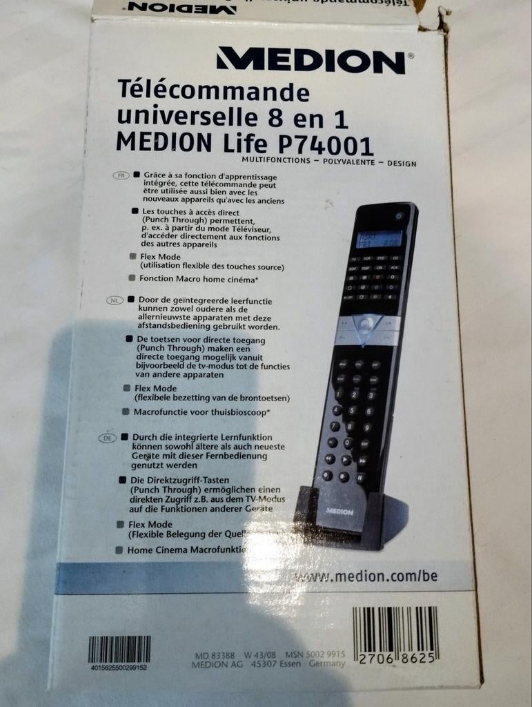 Télécommande universelle MEDION 8 en 1, TV, Hi-fi & Vidéo, Enlèvement