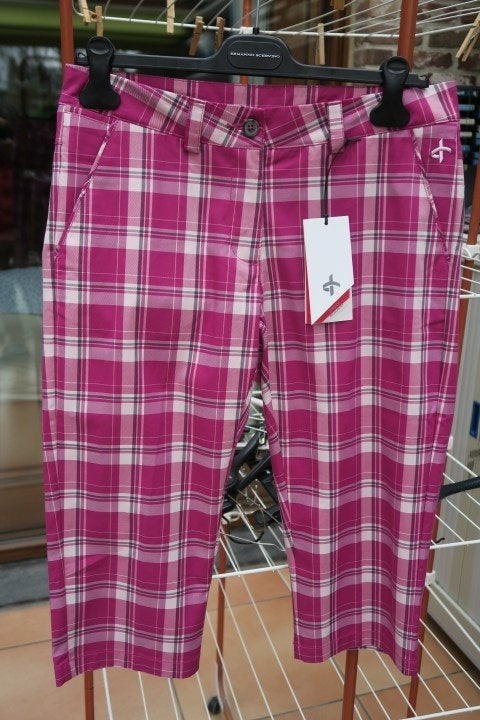 Broek 7/8 nieuw ruit paars Cross mt 40, Maat 38/40 (M), Paars, Nieuw, Ophalen of Verzenden