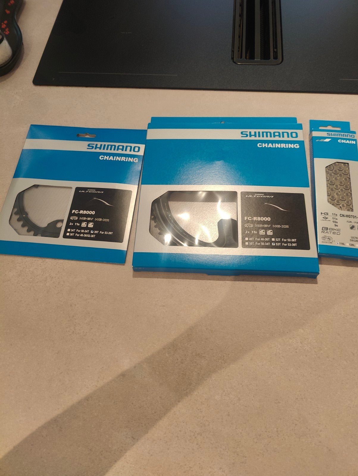 Shimano Ultegra Kettingbladen 53/39 + ketting, Ophalen