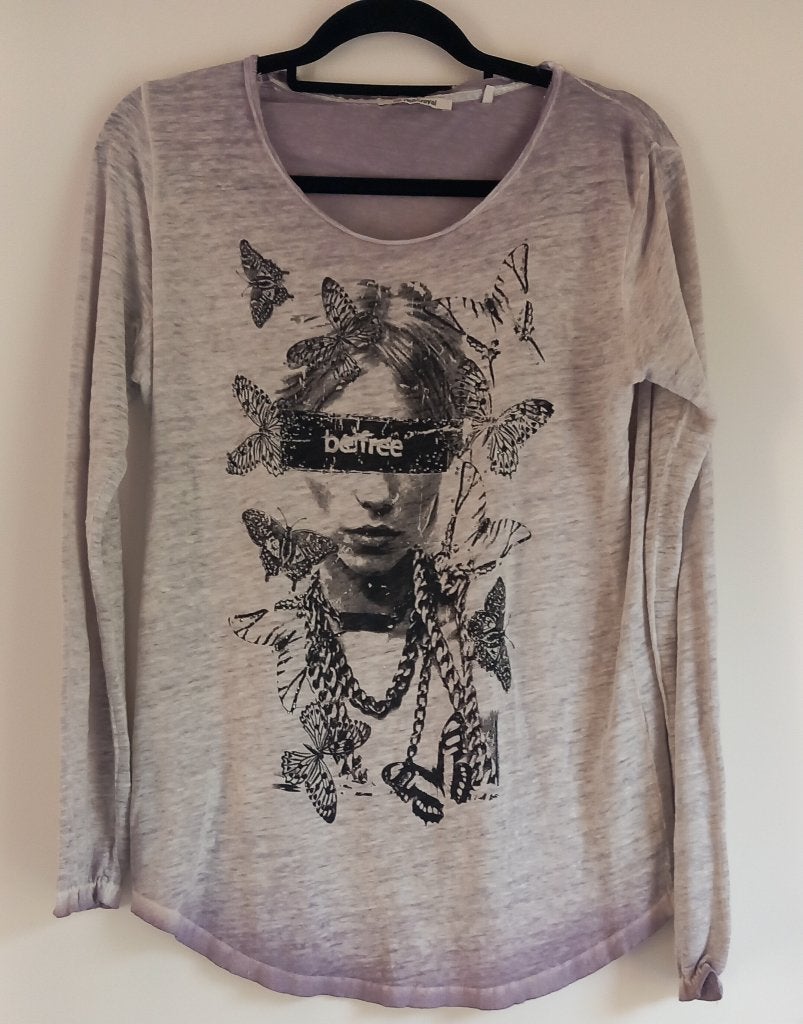 Rich & Royal Linnen Longsleeve Grijs/Lila – Nieuwstaat – S, Kleding | Dames, Nieuw, Ophalen of Verzenden, Lange mouw, Rich&royal