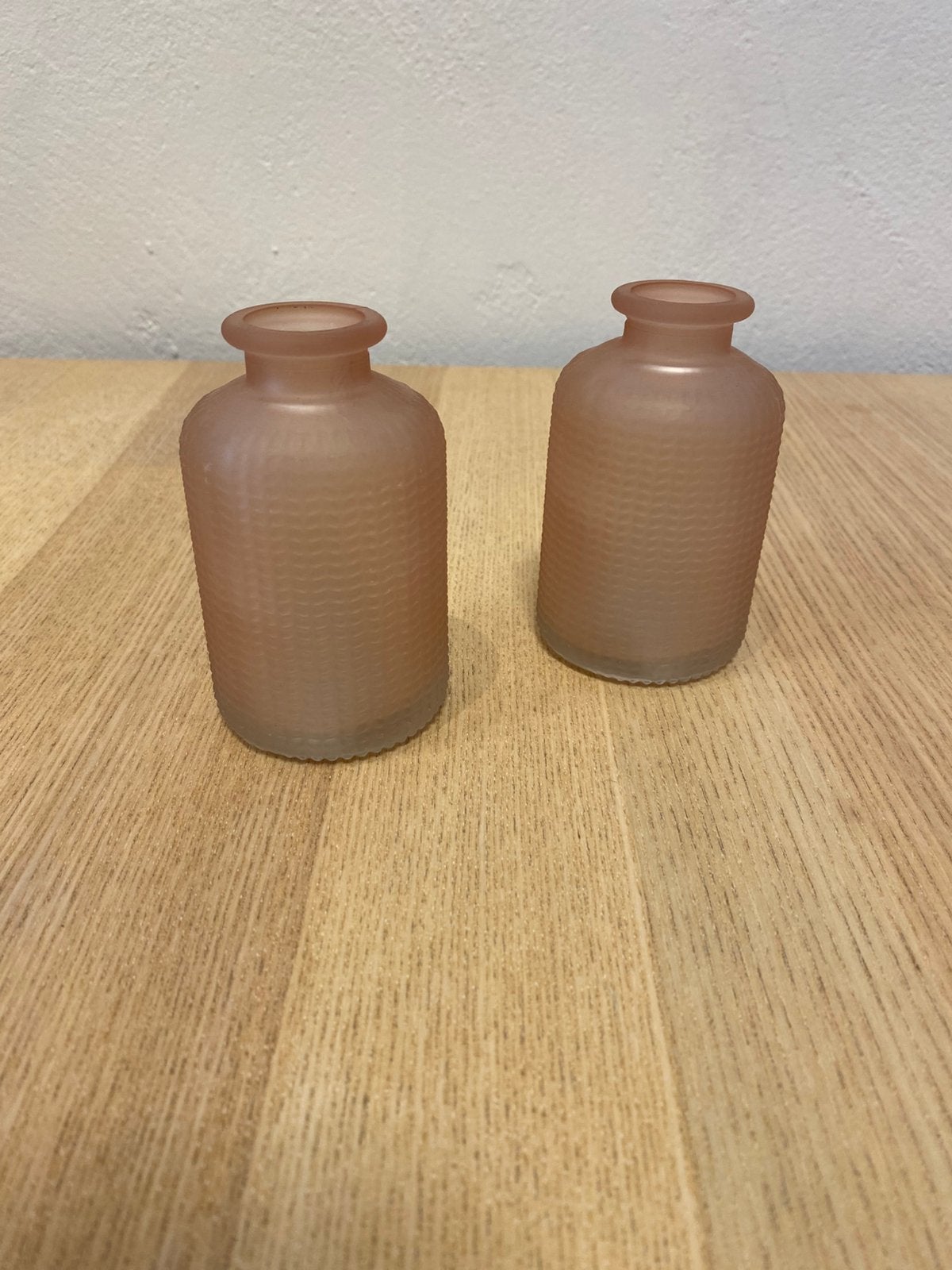 Glazen vaasjes roze - lot van 9 stuks, Huis en Inrichting, Ophalen, Nieuw