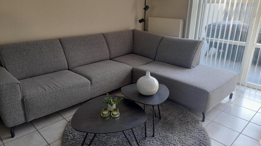 Zetel Hoeksalon in stof, Huis en Inrichting, Ophalen, Zo goed als nieuw, Stof